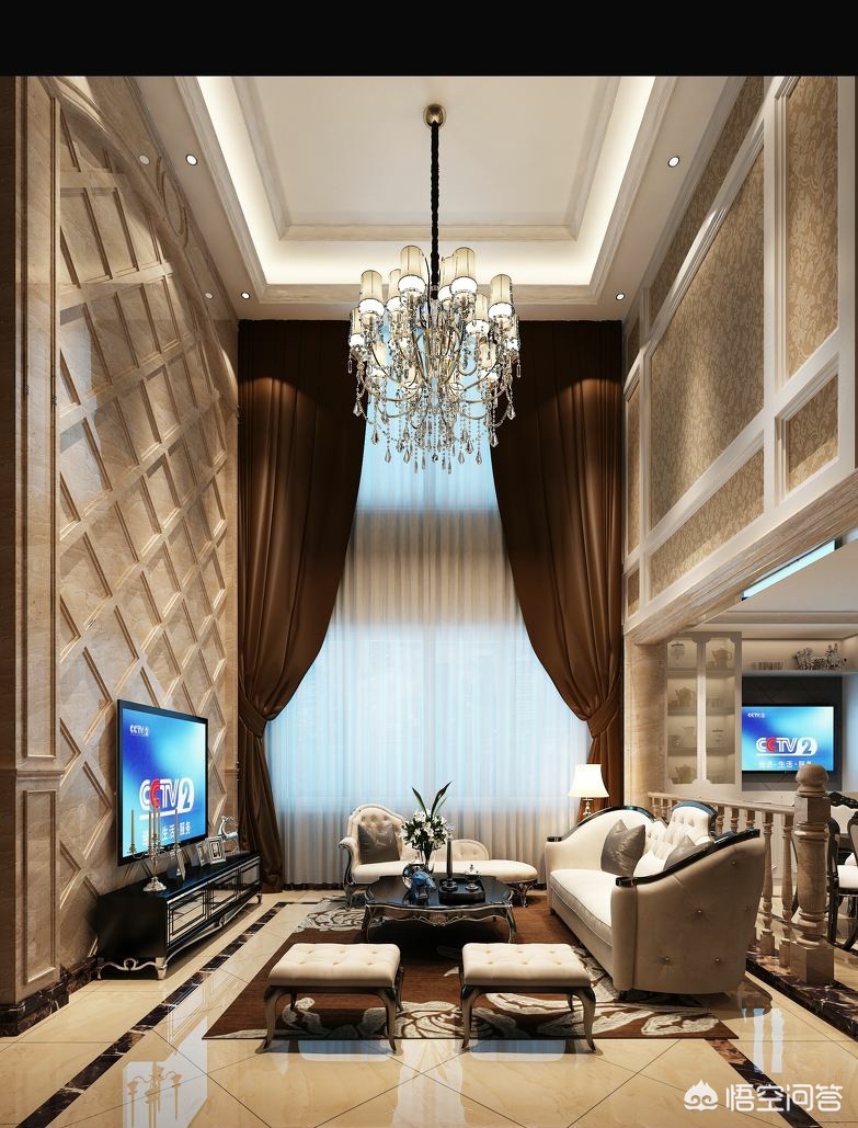 大宅装修效果图-农村的两层小别墅怎么装修好?客厅全屋贴瓷砖,电视背景墙该怎么设计? 大宅装修效果图-农村的两层小别墅怎么装修好?客厅全屋贴瓷砖,电视背景墙该怎么设计?