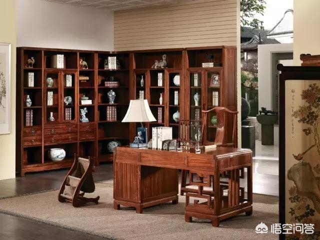新中式书房装修效果图大全2020图片-家里装修新中式，如何装修大气一点的书房？